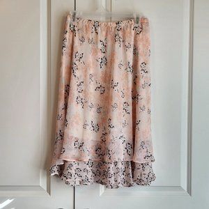 Kim Rogers sheer lined floral skirt,  size S